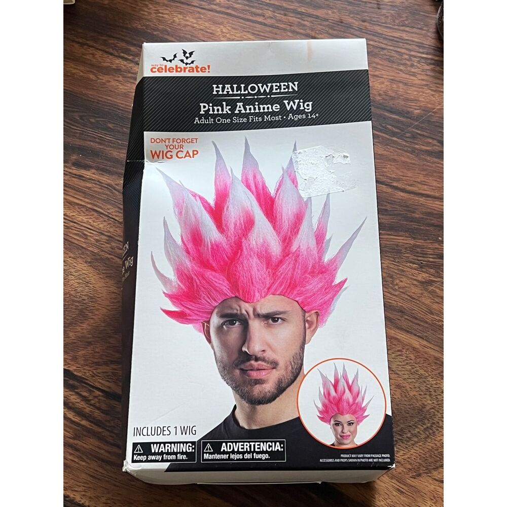 Pink Anime Wig Cosplay Spiky Neon Cyberpunk Harajuku Halloween